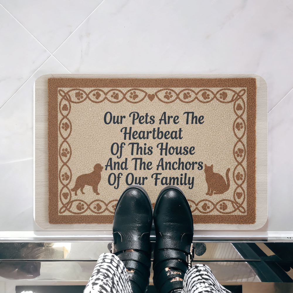 Our Pets: Heartbeat Of This House Door Mat