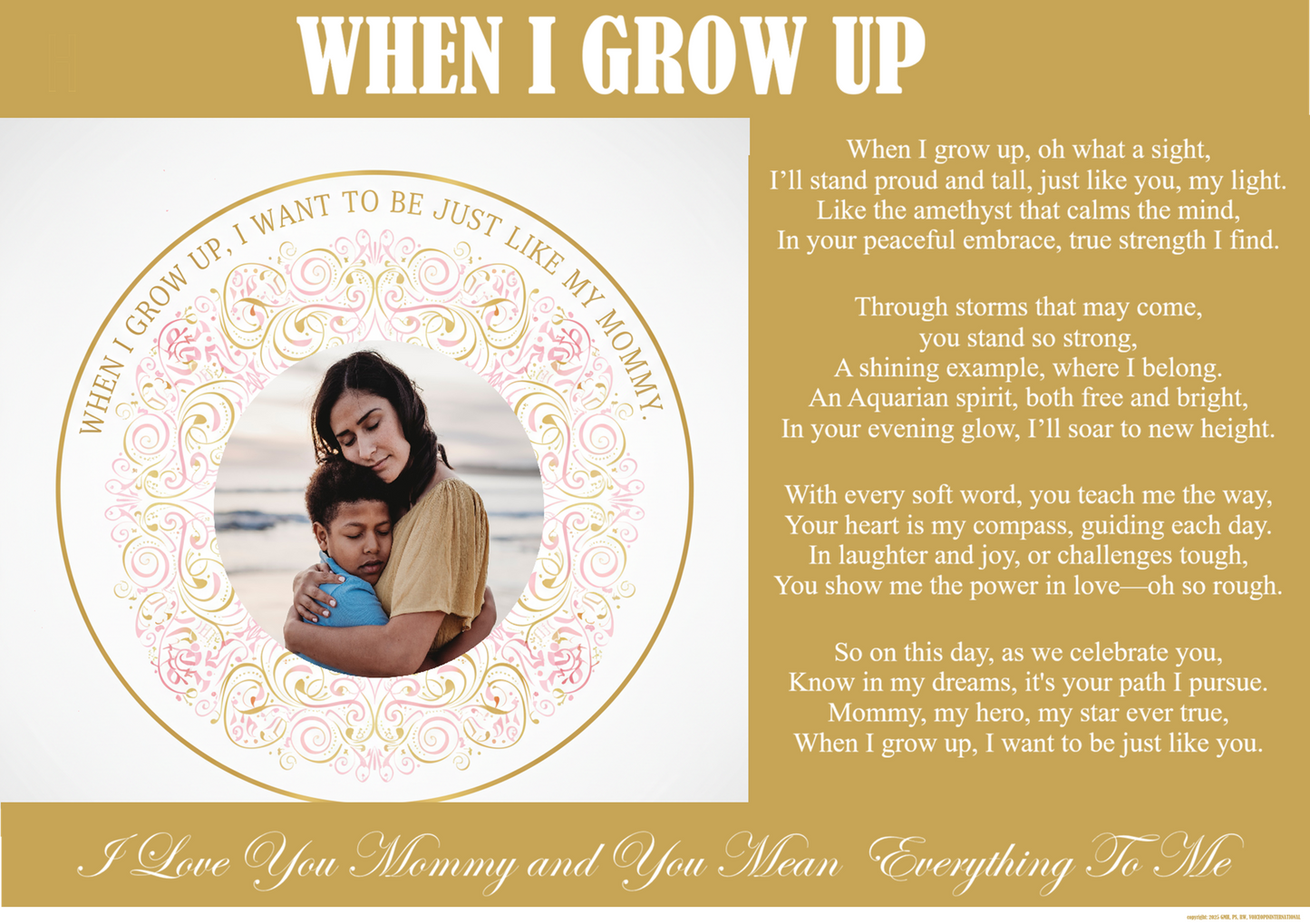 When I Grow Up, I Want To Be Just Like You Mommy Personalized Poster