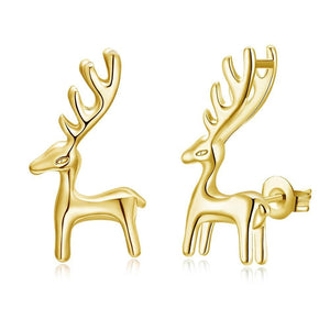 18K Gold Plated Classic Reindeer Design Stud Earrings - Three Options Available - Voiceopin International: Child Abuse Information & Online Shopping Center