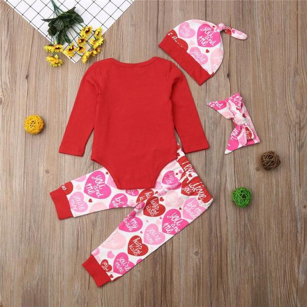 Cute Kids Baby Girl Valentine's Day Sets Cotton