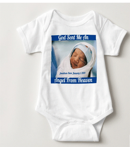 Baby Bodysuit-God Sent Me An Angel Pampered Prince Boy You'll Cherish Love Jersey Bodysuit ( Ages Newborn-24 Months) - Voiceopin International: Child Abuse Information & Online Shopping Center