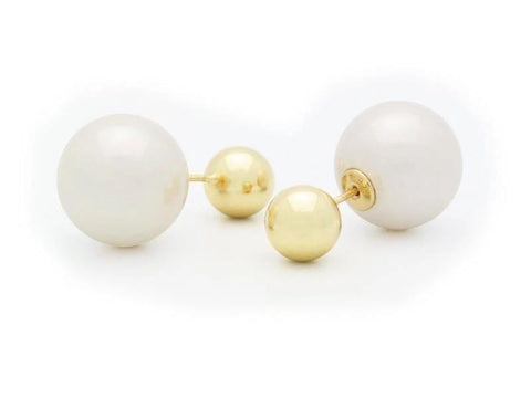 Faux Pearl Double Sided Earrings - Voiceopin International: Child Abuse Information & Online Shopping Center