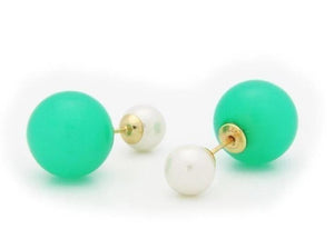 Faux Pearl Double Sided Earrings - Voiceopin International: Child Abuse Information & Online Shopping Center