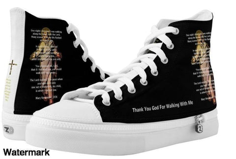 High Top Sneaker-Thank You God For Walking With Me Love Hot Top Sneaker - Voiceopin International: Child Abuse Information & Online Shopping Center