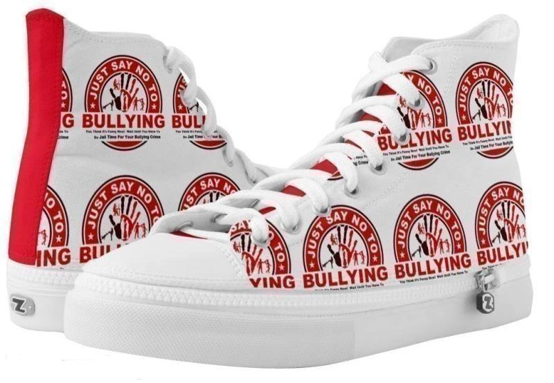 High Top Sneakers-Just Say No To Bullying You'll Cherish Love High Top Sneakers - Voiceopin International: Child Abuse Information & Online Shopping Center