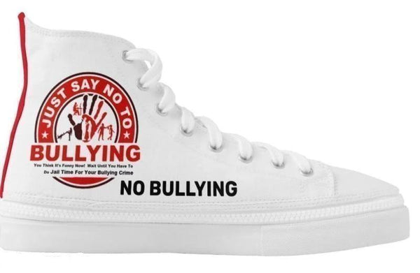 High Top Sneakers-Just Say No To Bullying You'll Cherish Love High Top Sneakers - Voiceopin International: Child Abuse Information & Online Shopping Center