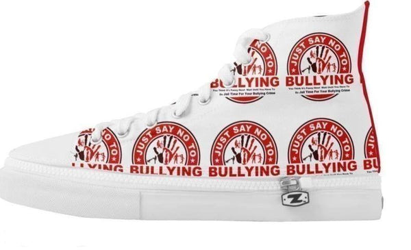 High Top Sneakers-Just Say No To Bullying You'll Cherish Love High Top Sneakers - Voiceopin International: Child Abuse Information & Online Shopping Center