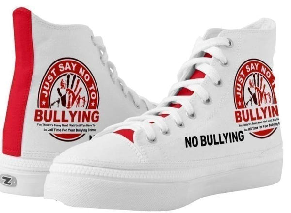 High Top Sneakers-Just Say No To Bullying You'll Cherish Love High Top Sneakers - Voiceopin International: Child Abuse Information & Online Shopping Center