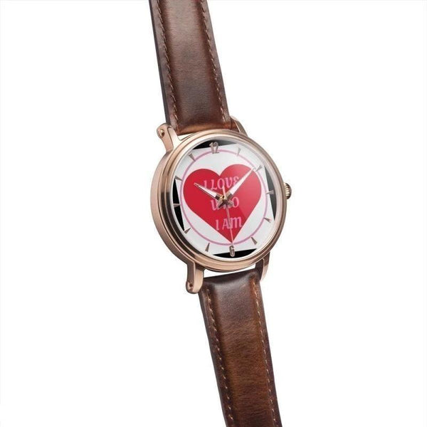 I Love Who I Am Genuine Leather Strap Water-resistant Automatic Watch (Rose Gold) Adult - Voiceopin International: Child Abuse Information & Online Shopping Center