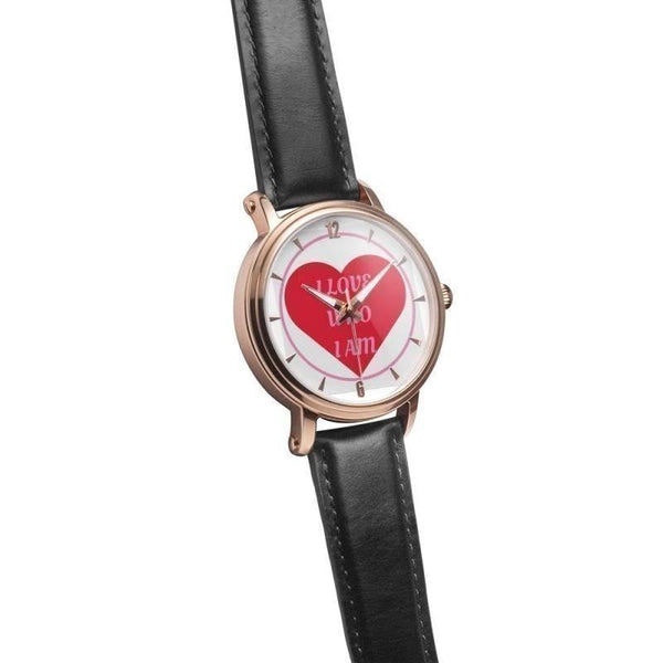 I Love Who I Am Genuine Leather Strap Water-resistant Automatic Watch (Rose Gold) Adult - Voiceopin International: Child Abuse Information & Online Shopping Center