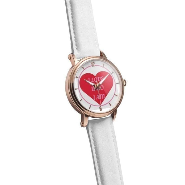 I Love Who I Am Genuine Leather Strap Water-resistant Automatic Watch (Rose Gold) Adult - Voiceopin International: Child Abuse Information & Online Shopping Center