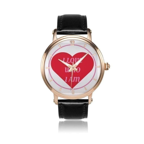 I Love Who I Am Genuine Leather Strap Water-resistant Automatic Watch (Rose Gold) Adult - Voiceopin International: Child Abuse Information & Online Shopping Center