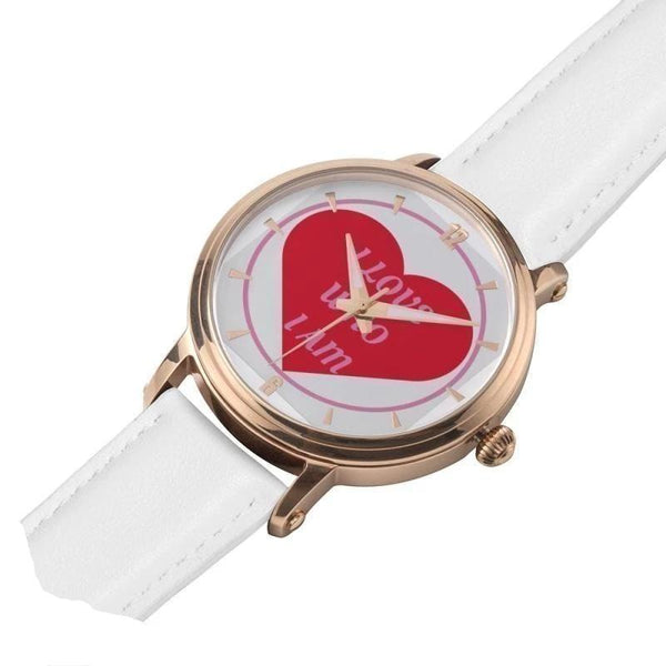 I Love Who I Am Genuine Leather Strap Water-resistant Automatic Watch (Rose Gold) Adult - Voiceopin International: Child Abuse Information & Online Shopping Center