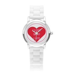 I Love Who I Am Silica Gel Strap Water Resistant Quartz Youth Watch-Red - Voiceopin International: Child Abuse Information & Online Shopping Center