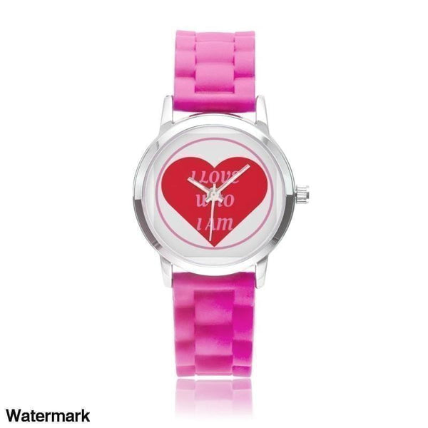 I Love Who I Am Silica Gel Strap Water Resistant Quartz Youth Watch-Red - Voiceopin International: Child Abuse Information & Online Shopping Center