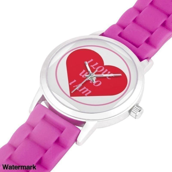 I Love Who I Am Silica Gel Strap Water Resistant Quartz Youth Watch-Red - Voiceopin International: Child Abuse Information & Online Shopping Center