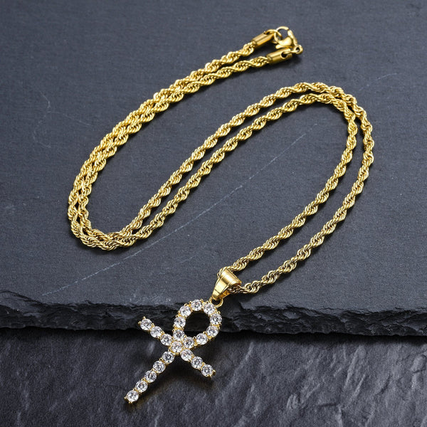 Iced Out Celtic Sun Cross 18K Gold Filled with Diamond Cut Chain - Voiceopin International: Child Abuse Information & Online Shopping Center