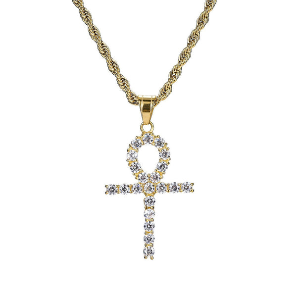 Iced Out Celtic Sun Cross 18K Gold Filled with Diamond Cut Chain - Voiceopin International: Child Abuse Information & Online Shopping Center