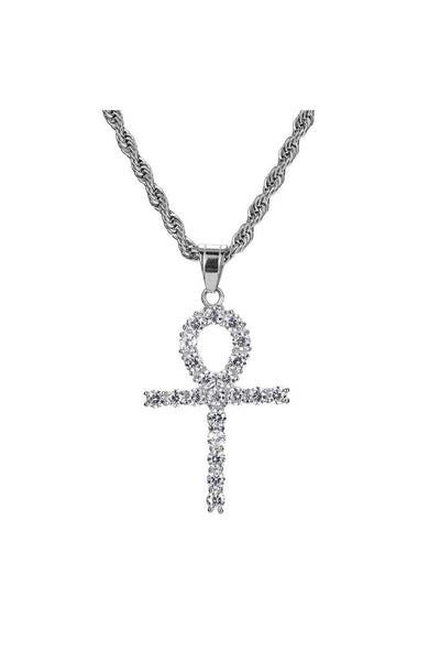 Iced Out Celtic Sun Cross 18K White Gold Filled with Diamond Cut Chain - Voiceopin International: Child Abuse Information & Online Shopping Center