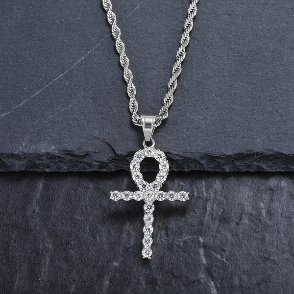 Iced Out Celtic Sun Cross 18K White Gold Filled with Diamond Cut Chain - Voiceopin International: Child Abuse Information & Online Shopping Center