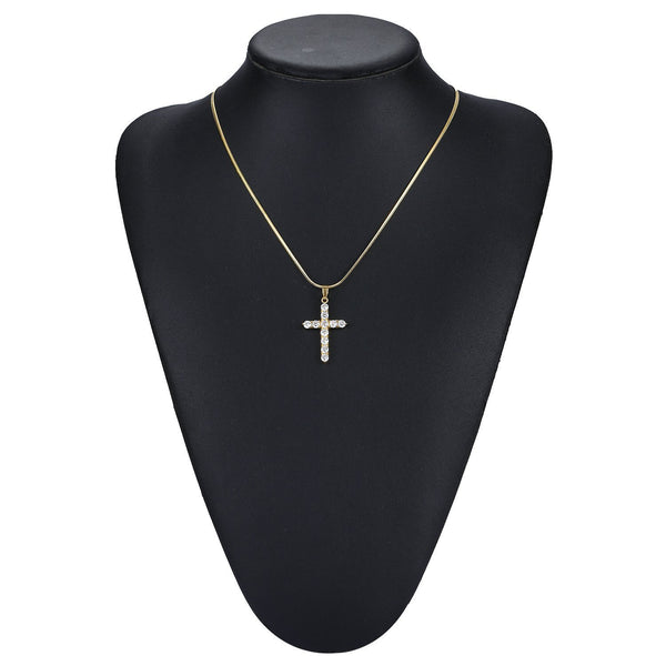 Iced Out Cross 18K White Gold Filled with Chain Necklace - Voiceopin International: Child Abuse Information & Online Shopping Center