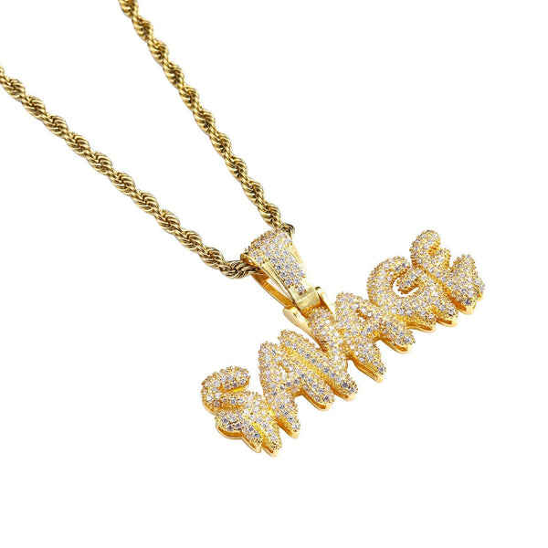 Iced Out SAVAGE Necklace in 18K Gold Filled with Diamond Cut Chain - Voiceopin International: Child Abuse Information & Online Shopping Center