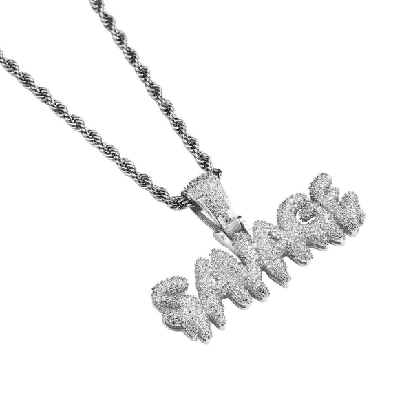 Iced Out SAVAGE Necklace in 18K White Gold Filled with Diamond Cut Chain - Voiceopin International: Child Abuse Information & Online Shopping Center