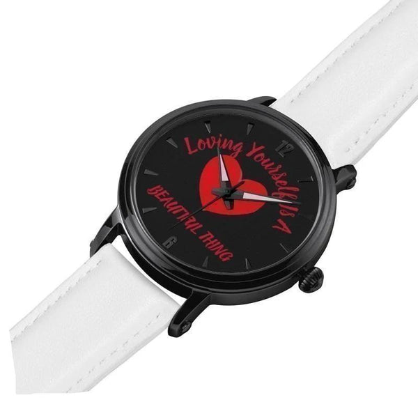 Loving Yourself Is A Beautiful Thing-Black Faced Water Resistant Quartz Watch - Voiceopin International: Child Abuse Information & Online Shopping Center