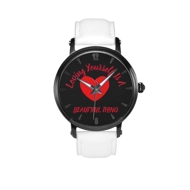 Loving Yourself Is A Beautiful Thing-Black Faced Water Resistant Quartz Watch - Voiceopin International: Child Abuse Information & Online Shopping Center