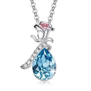 Rose Tender Drop Swarovski Crystals Designer Necklace - Voiceopin International: Child Abuse Information & Online Shopping Center