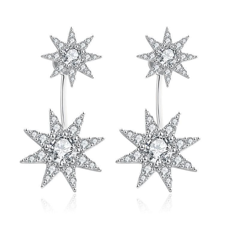 Starburst Swarovski Crystal Double Earrings - Voiceopin International: Child Abuse Information & Online Shopping Center