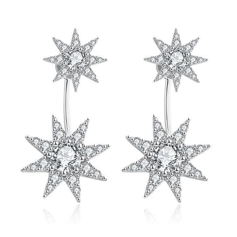 Starburst Swarovski Crystal Double Earrings - Voiceopin International: Child Abuse Information & Online Shopping Center