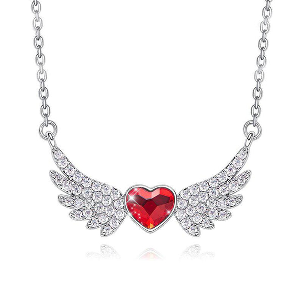 Swarovski Crystals 4.00 Ct Ruby Flying with the Wings of an Angel Necklace - Voiceopin International: Child Abuse Information & Online Shopping Center