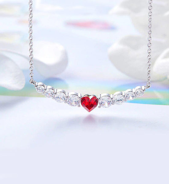 Swarovski Crystals 8.00 CT Ruby Heart Necklace - Voiceopin International: Child Abuse Information & Online Shopping Center