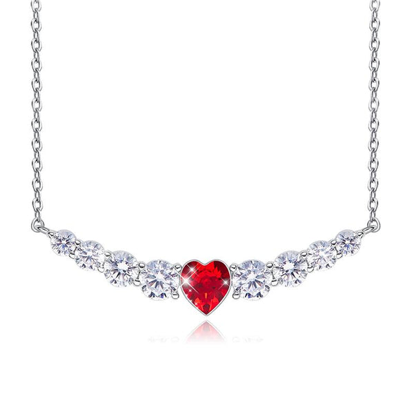 Swarovski Crystals 8.00 CT Ruby Heart Necklace - Voiceopin International: Child Abuse Information & Online Shopping Center