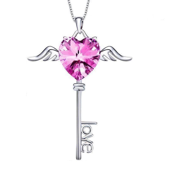 Swarovski Crystals Love Key Designer Necklace - Voiceopin International: Child Abuse Information & Online Shopping Center