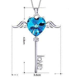 Swarovski Crystals Love Key Designer Necklace - Voiceopin International: Child Abuse Information & Online Shopping Center