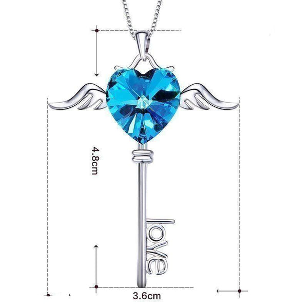 Swarovski Crystals Love Key Designer Necklace - Voiceopin International: Child Abuse Information & Online Shopping Center