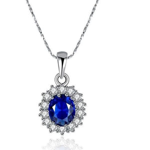 Swarovski Crystals Sapphire Royal Kate Middleton Designer Necklace - Voiceopin International: Child Abuse Information & Online Shopping Center